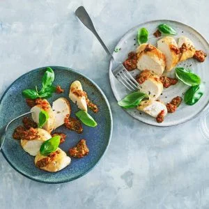 Baked Chicken Breasts with Red Pepper Pesto