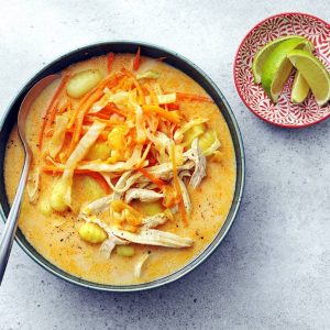 Thai Chicken Soup with Gnocchi Dumplings