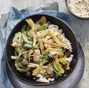 Vegetable Stir-Fry with Sesame, Cucumber, and Egg  