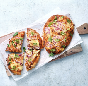 Butter Chicken Naan Pizza 