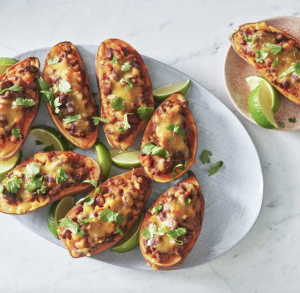Chili-Topped Sweet Potatoes  