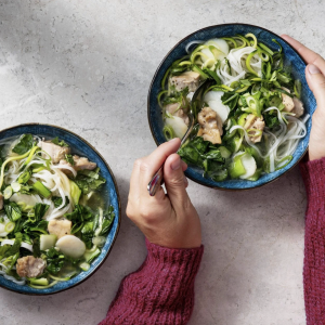 Easy Chicken Soup with Bok Choy and Rice Noodles