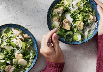 Easy Chicken Soup with Bok Choy and Rice Noodles