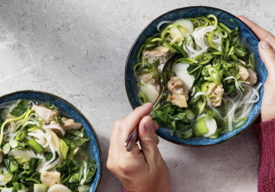 Easy Chicken Soup with Bok Choy and Rice Noodles