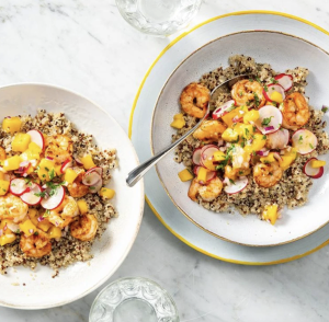 Quinoa Bowl with Shrimp and Mango