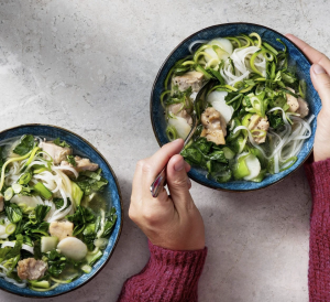 Easy Chicken Soup with Bok Choy and Rice Noodles