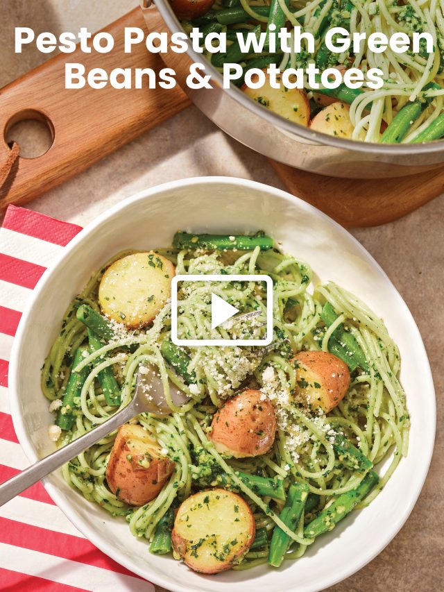 Pesto Pasta with Green Beans & Potatoes Savory