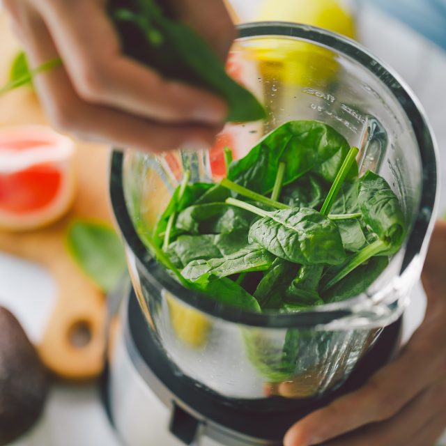 Spinach in blender