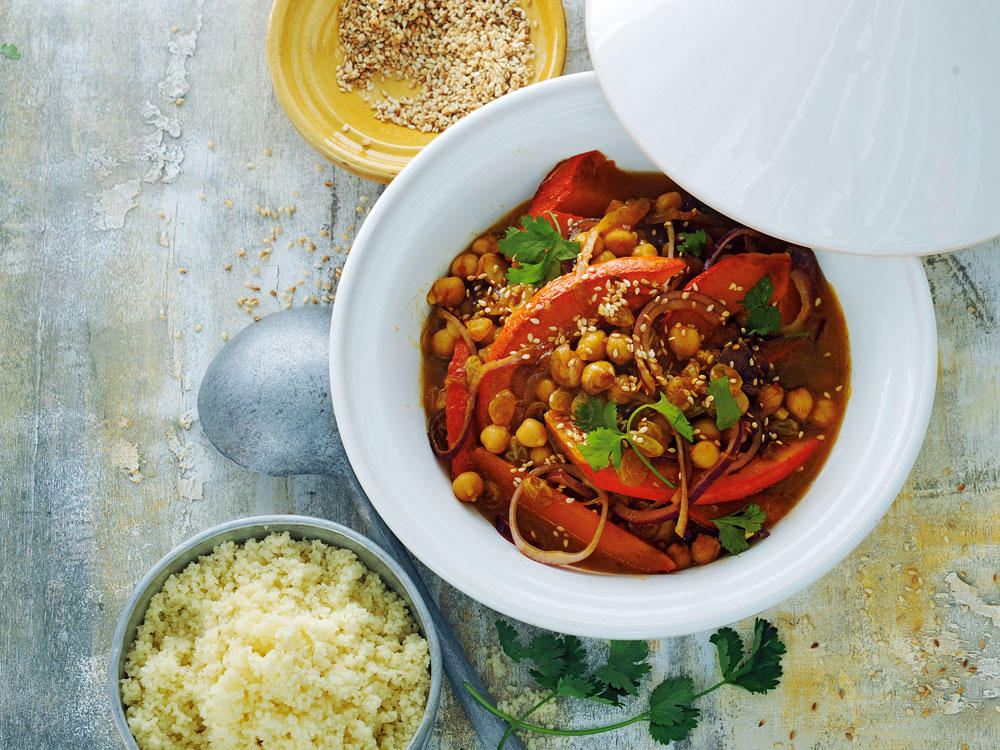Butternut Squash Tagine with Chickpeas Savory