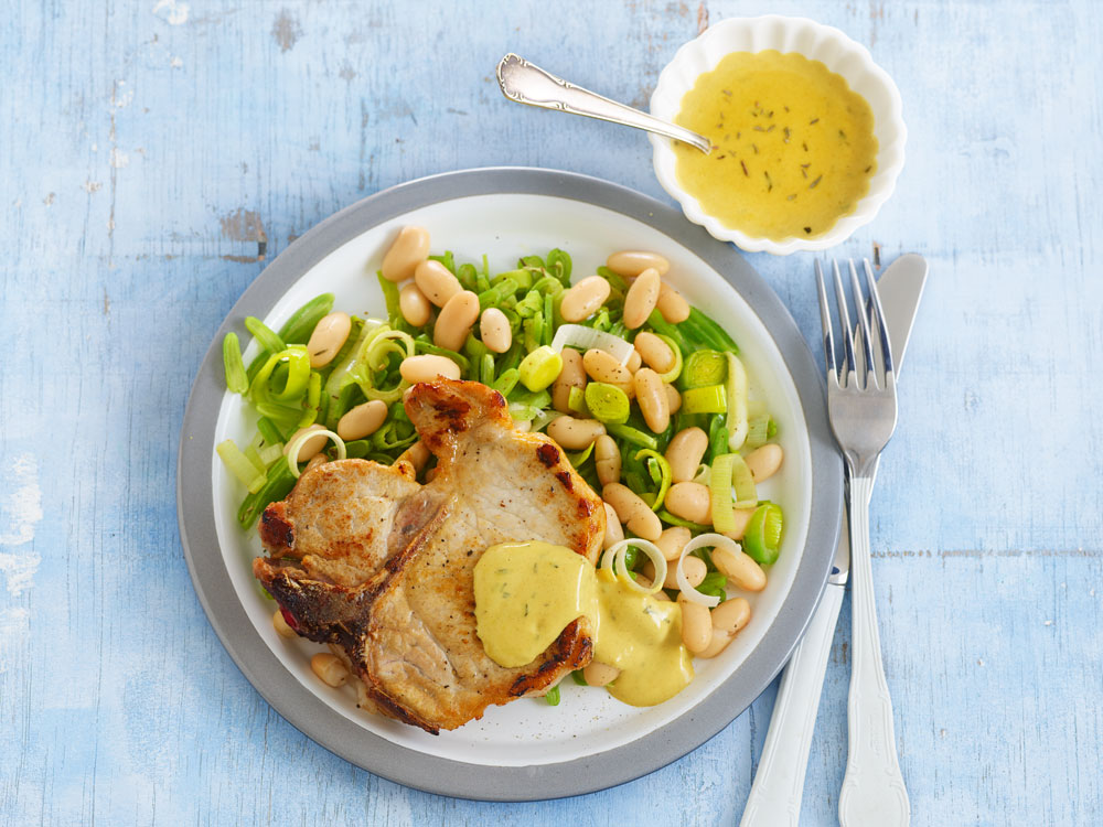 Pork Chops with Mustard Thyme Sauce | Savory