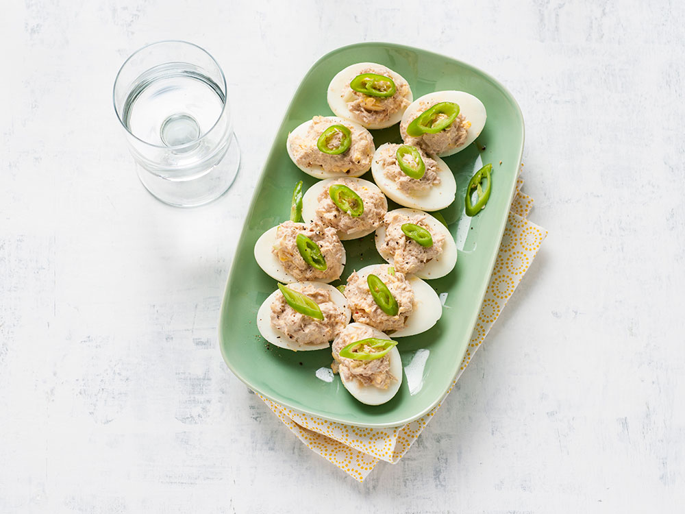 Horseradish Tuna Deviled Eggs Savory
