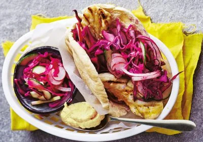 Pita with Chicken and Cabbage