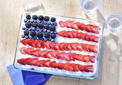 American Flag Berries and Cream Icebox Cake