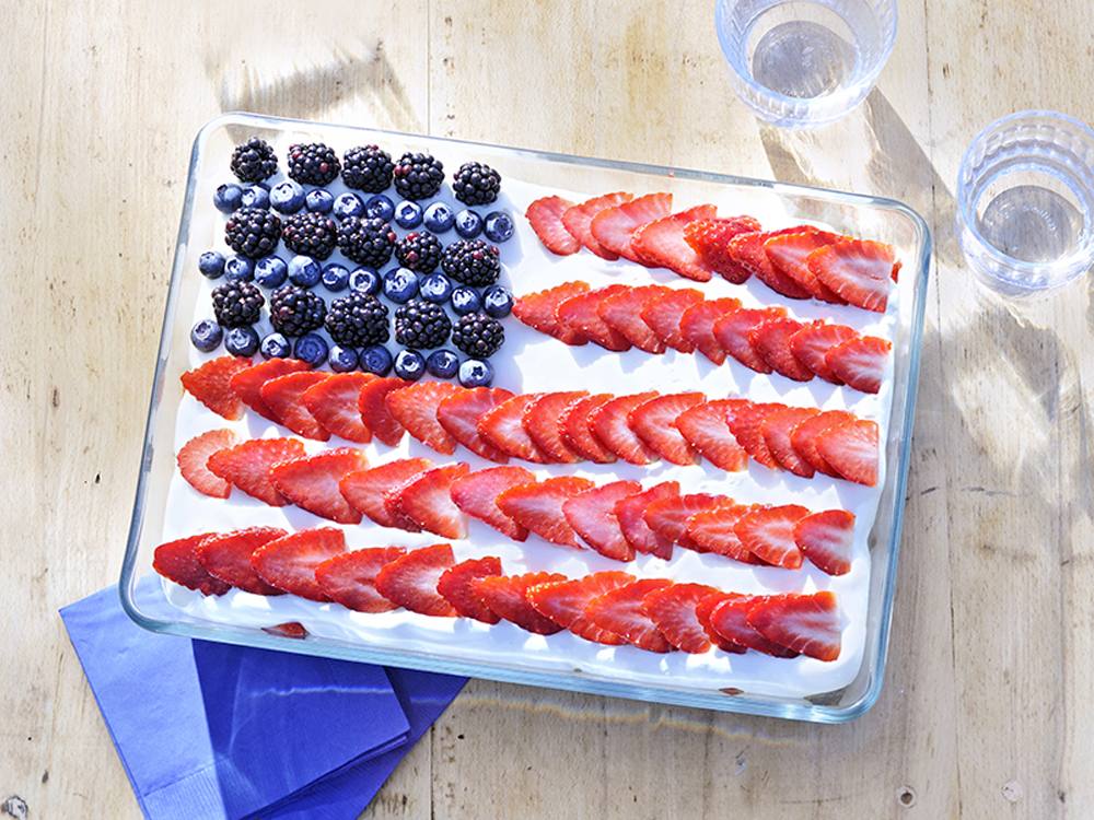 American Flag Berries and Cream Icebox Cake | Savory