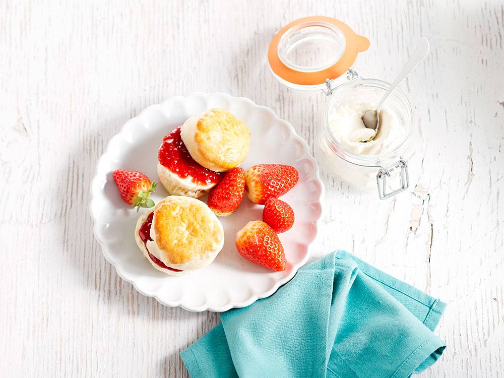Scones with Strawberries and Cream | Savory