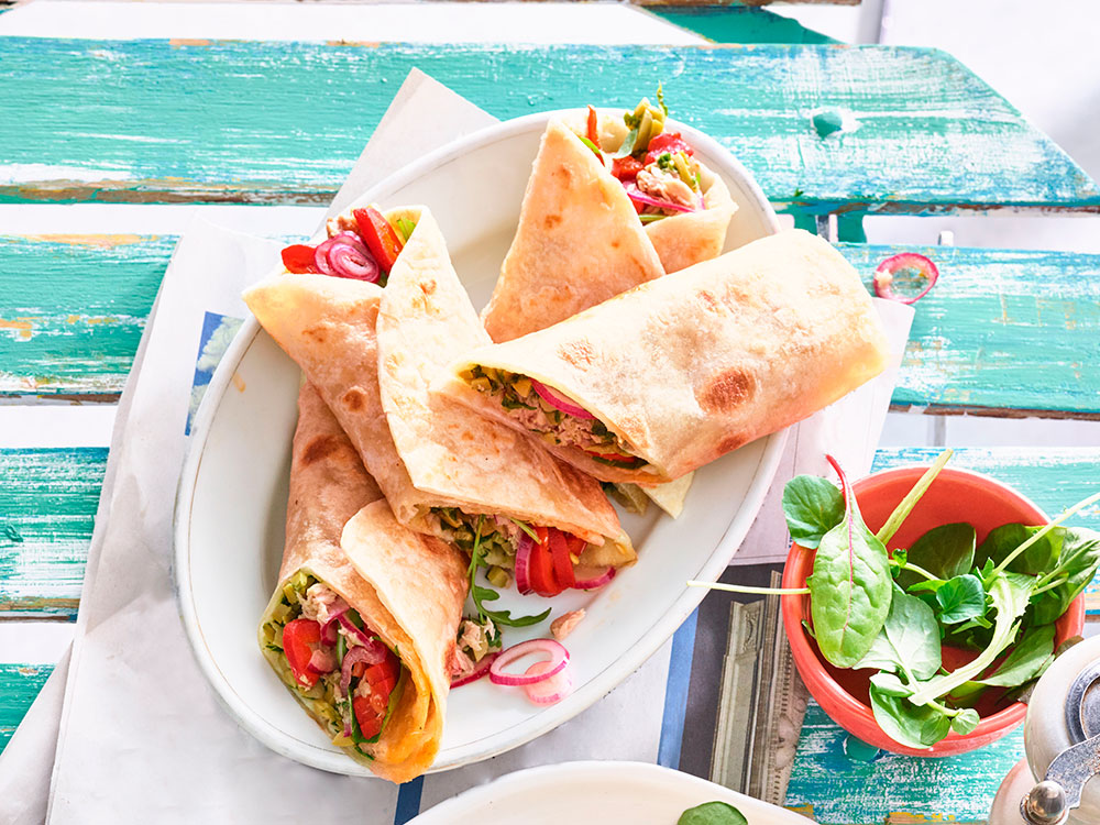 Italian Picnic Tuna and Veggie Wraps | Savory