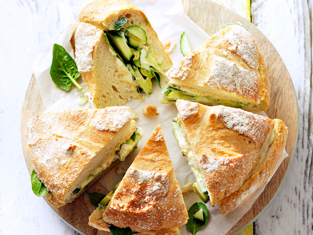 Hummus and Goat Cheese Sandwich Savory