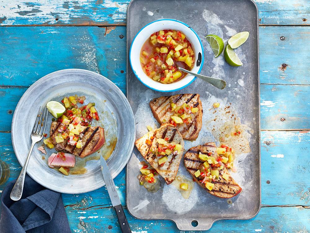 Hawaii Seared Tuna Steaks with Pineapple Sauce | Savory
