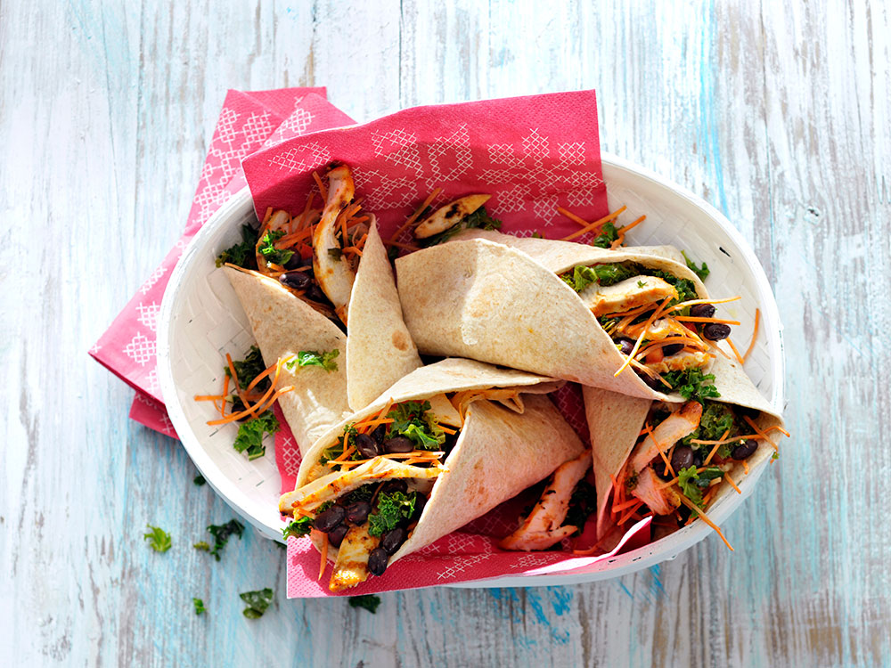Chicken Burrito with Vegetables and Black Beans | Savory
