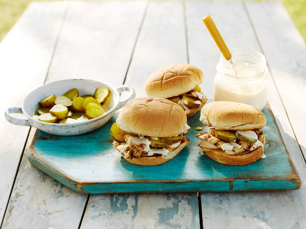 Alabama Chicken Sandwiches with White Barbecue Sauce | Savory