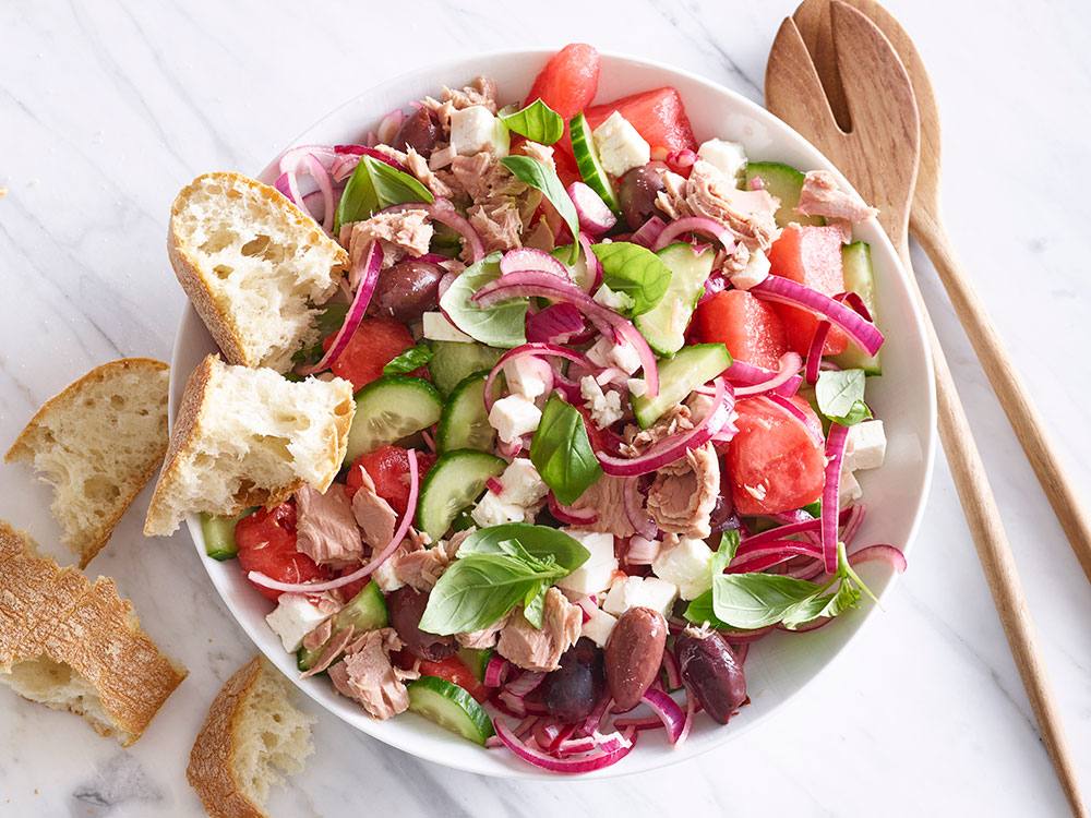 Watermelon, Tuna, and Feta Salad | Savory