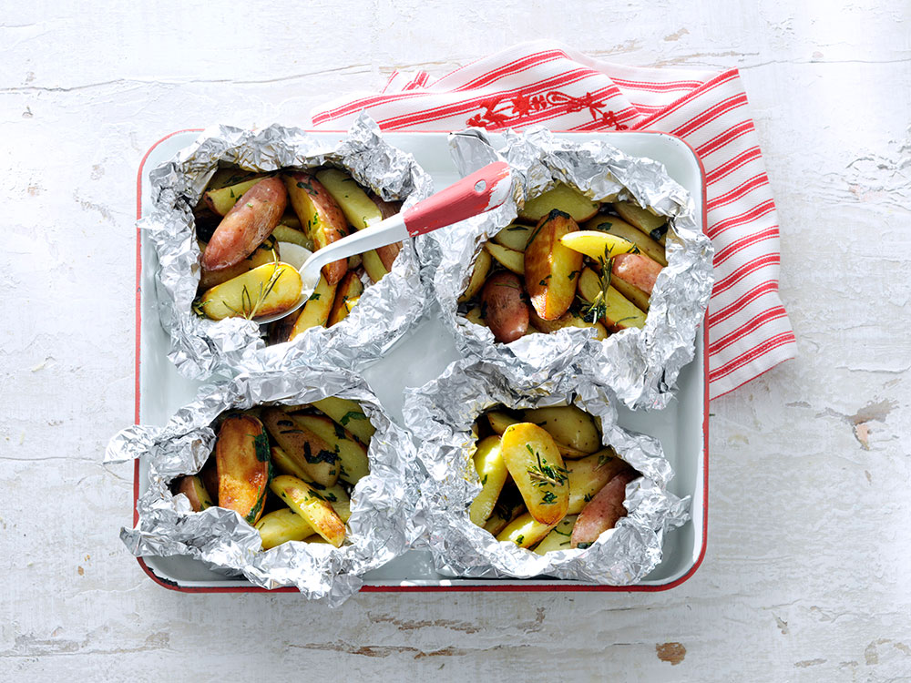 Grilled Potato Packets with Herb Butter | Savory