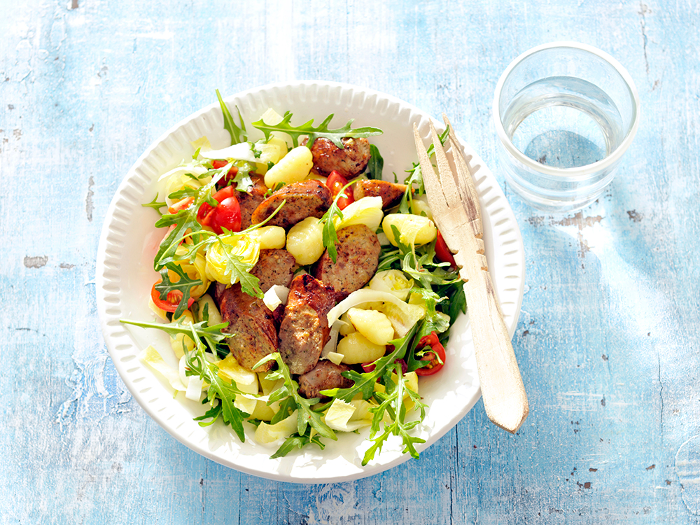 Gnocchi with Cherry Tomatoes and Grilled Sausages | Savory