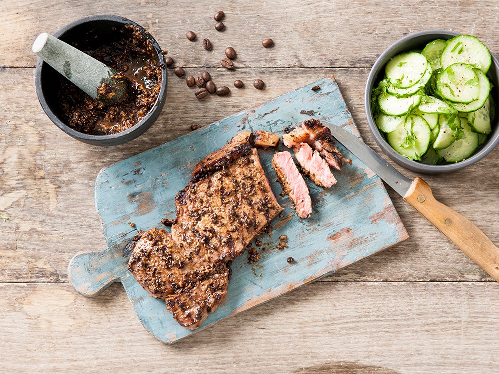 Grilled Coffee-Rubbed Sirloin Steak | Savory