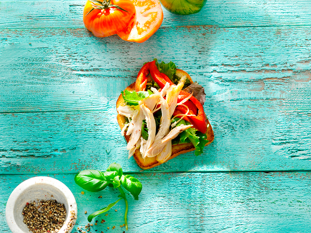 Pesto Chicken Open-Faced Sandwiches | Savory