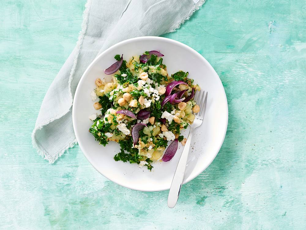 Kale and Potato Mash with Feta | Savory