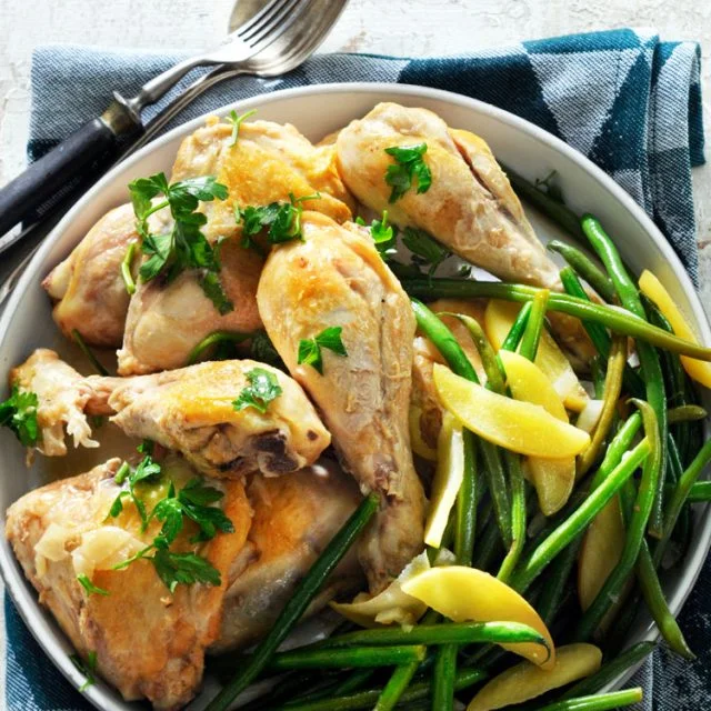 Chicken Legs and Thighs with Apple and Onion