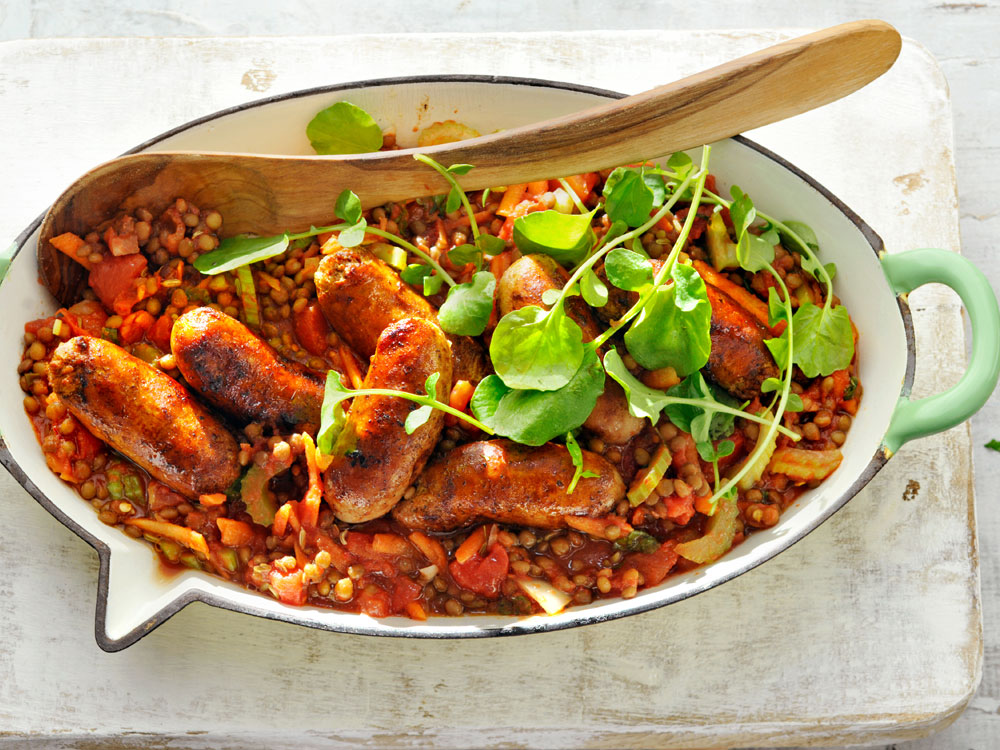 Spiced Lentils with Sausage | Savory
