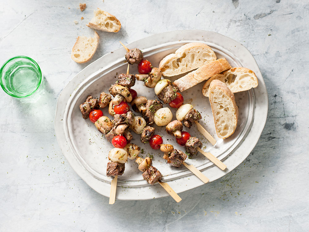 Balsamic Lamb and Veggie Kabobs | Savory