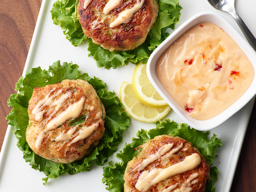 Shrimp and Fish Cakes with Spicy Mayo Savory