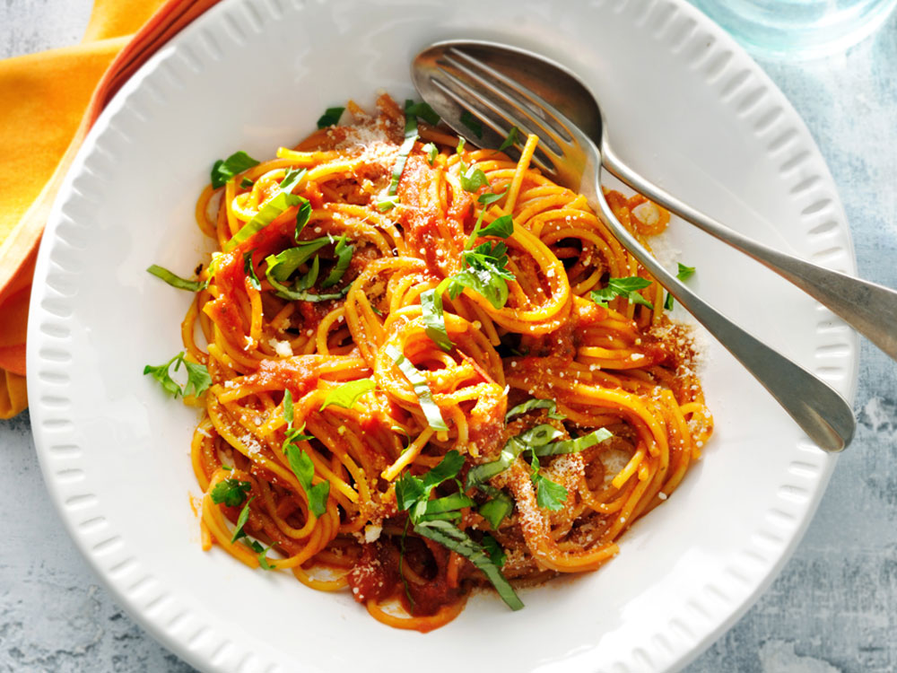 One-Pot Tomato-Basil Spaghetti | Savory