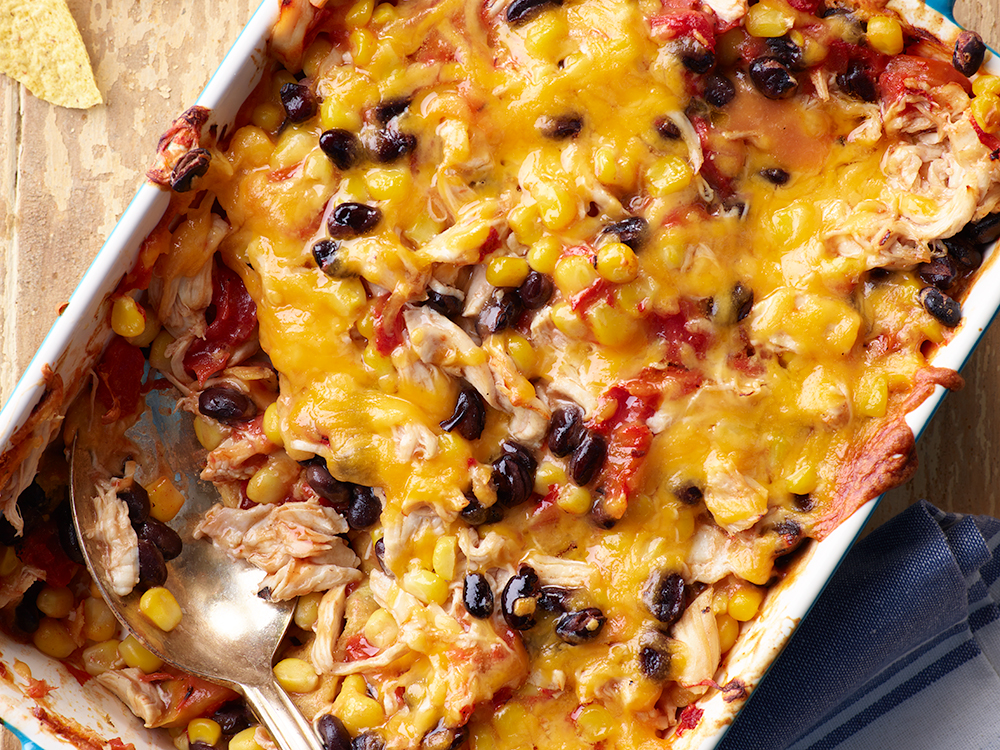 Chicken and Black Bean Taco Bake | Savory