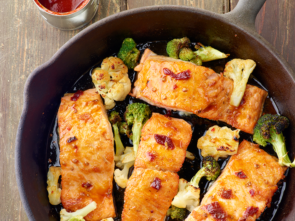 Chipotle Maple Glazed Salmon and Veggies | Savory