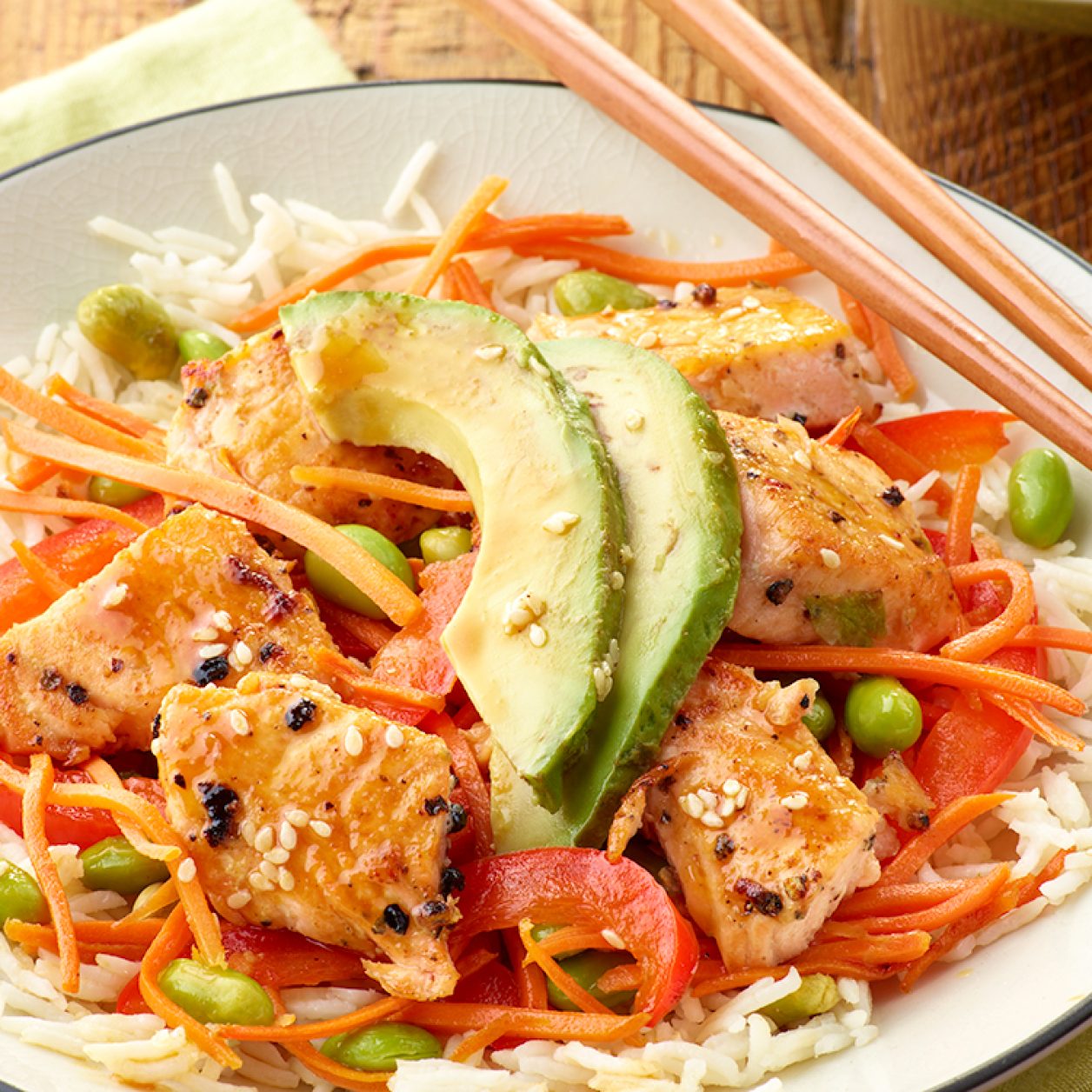 Salmon and Edamame Rice Bowl Savory