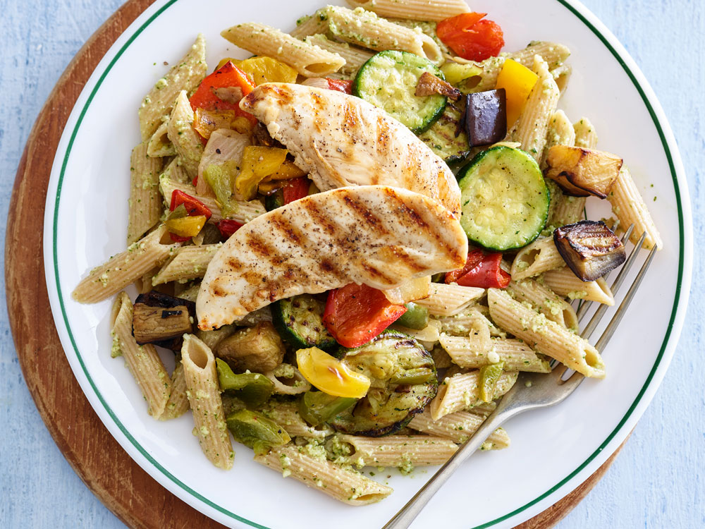 Chicken and Penne with Walnut Pesto | Savory