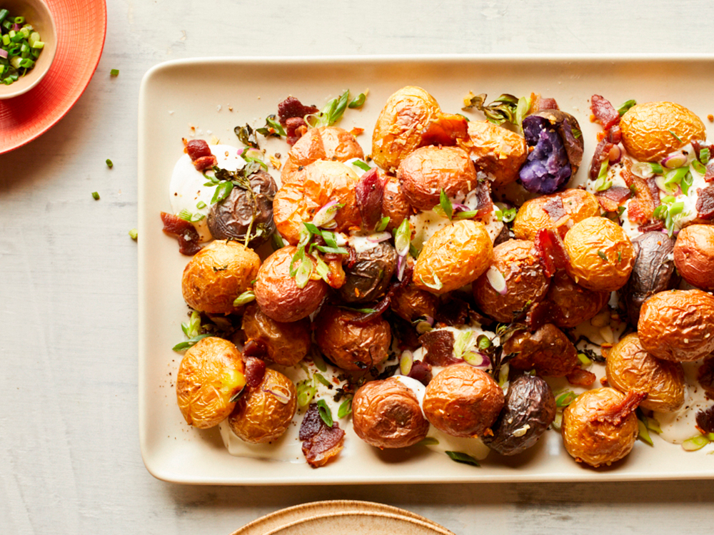 Roasted Baby Potatoes with Sour Cream | Savory