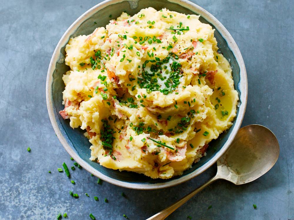 Smashed Red Potatoes with Buttermilk and Olive Oil Savory