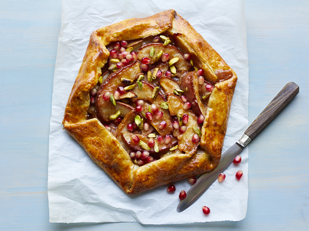 Pear-Pomegranate-Pistachio Galette | Savory