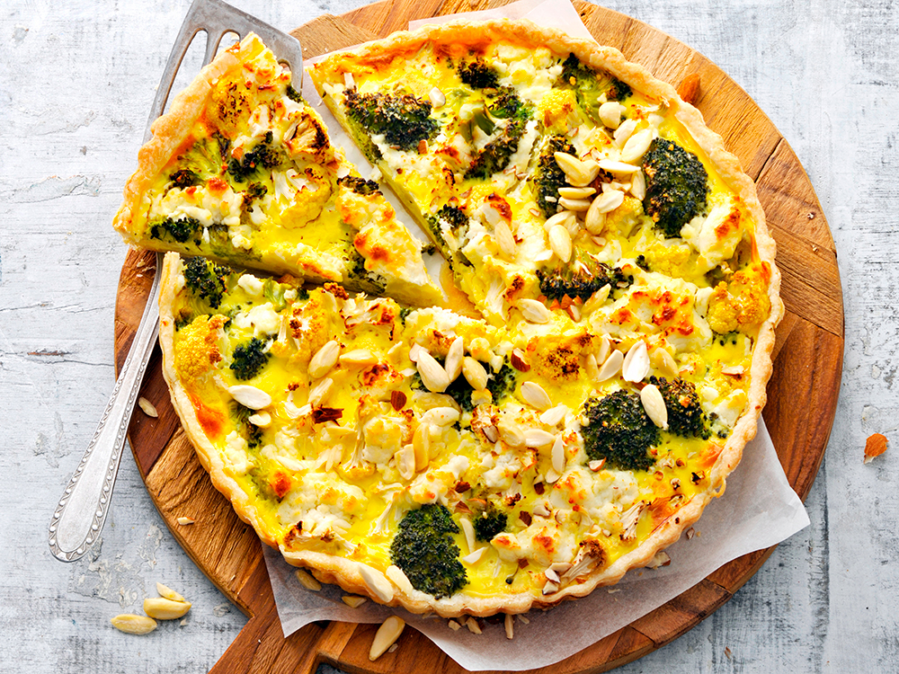 Cauliflower and Broccoli Tart Savory