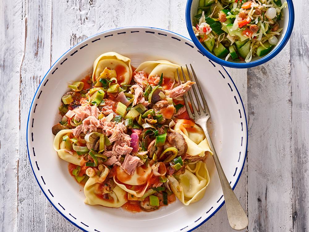 Tortellini with Tuna and Mushrooms | Savory
