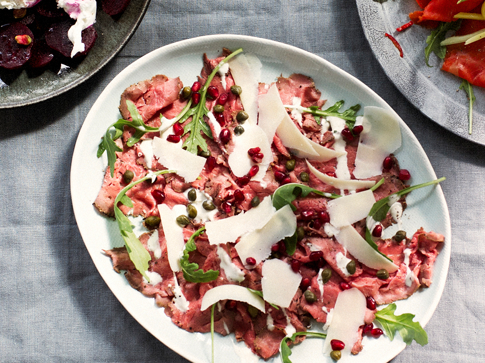 Roast Beef Carpaccio with Pomegranate | Savory