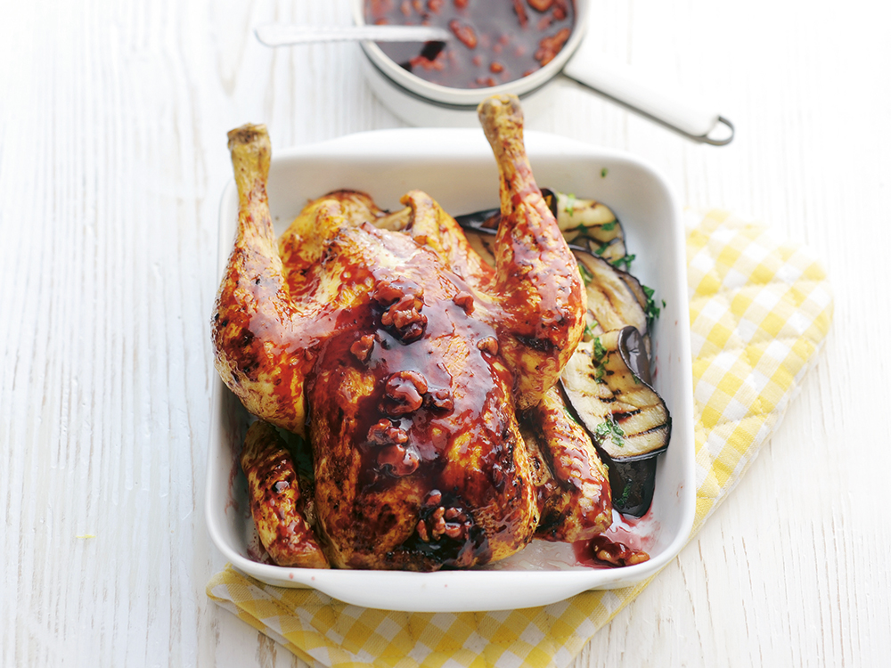 Roast Chicken with Pomegranate Glaze | Savory