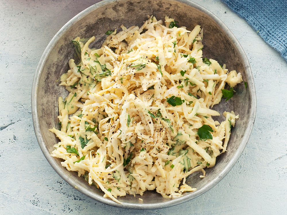 Kohlrabi Salad with Mustard Dressing | Savory