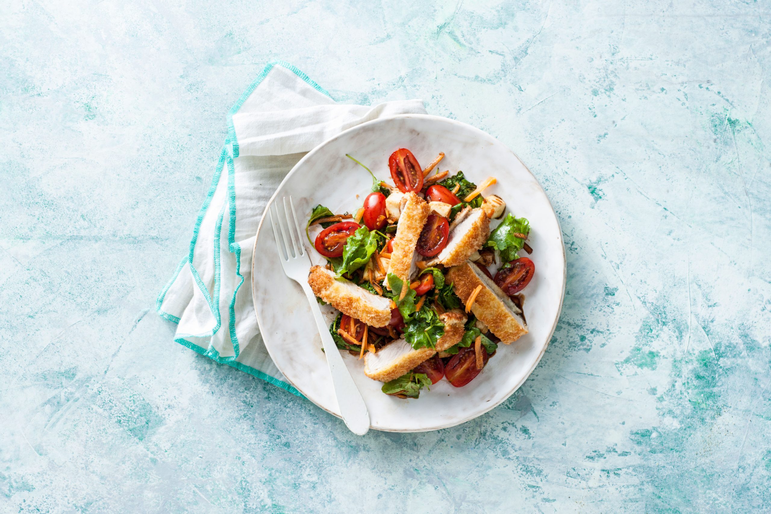 Panko-Crusted Pork over Kale Salad | Savory
