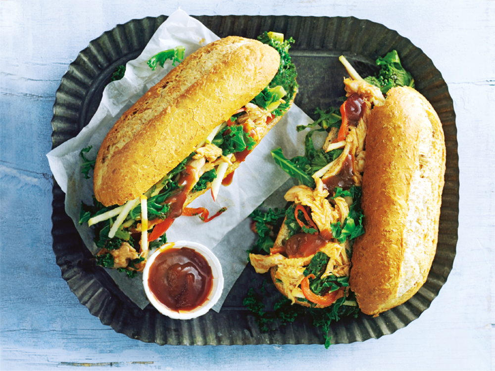 BBQ Chicken Sandwich with Kale and Apple | Savory