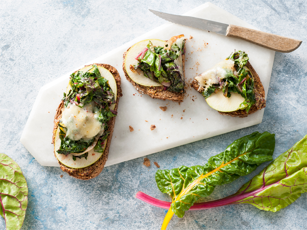 Swiss Chard and Gruyère Whole Grain Tartines | Savory